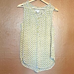 Liz Claiborne Green Sheer Sleeveless Blouse Size Medium